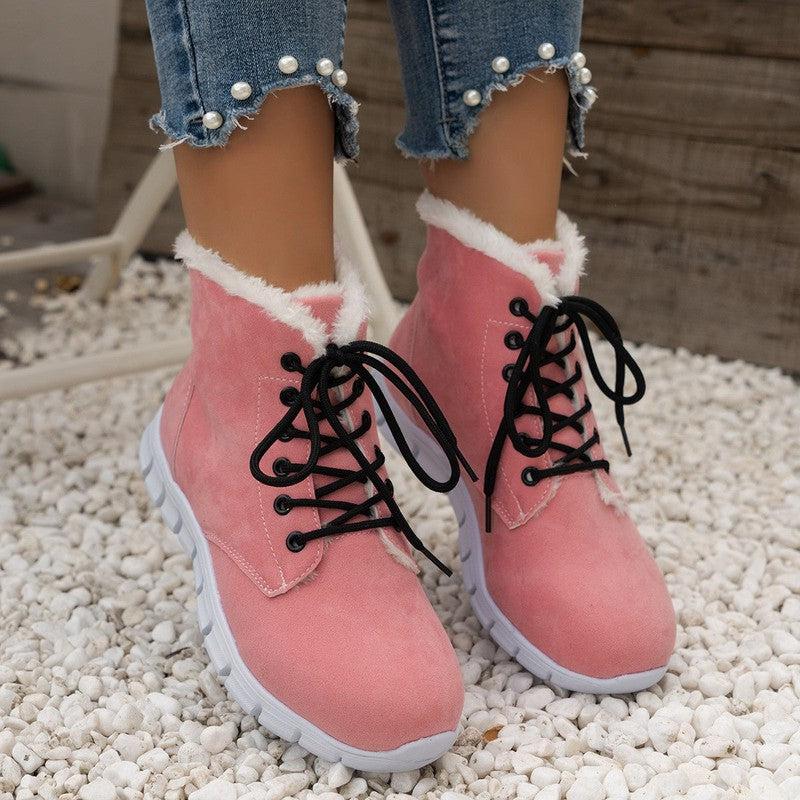 Cheky - Plus Size Flat Plush Thick Fashion Women's Boots