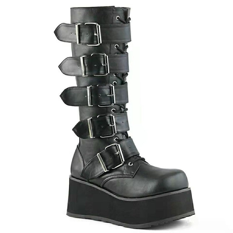 Cheky - Women Wedge Fashion Knight Boots