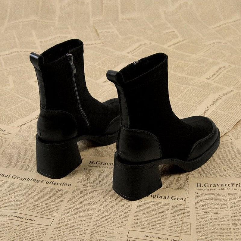 Cheky - Thick Bottom Boots Chunky Heel Martin Boots Women