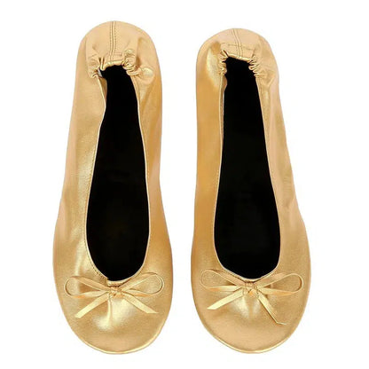 Cheky - Women Shoes Flats Portable Fold Up Ballerina