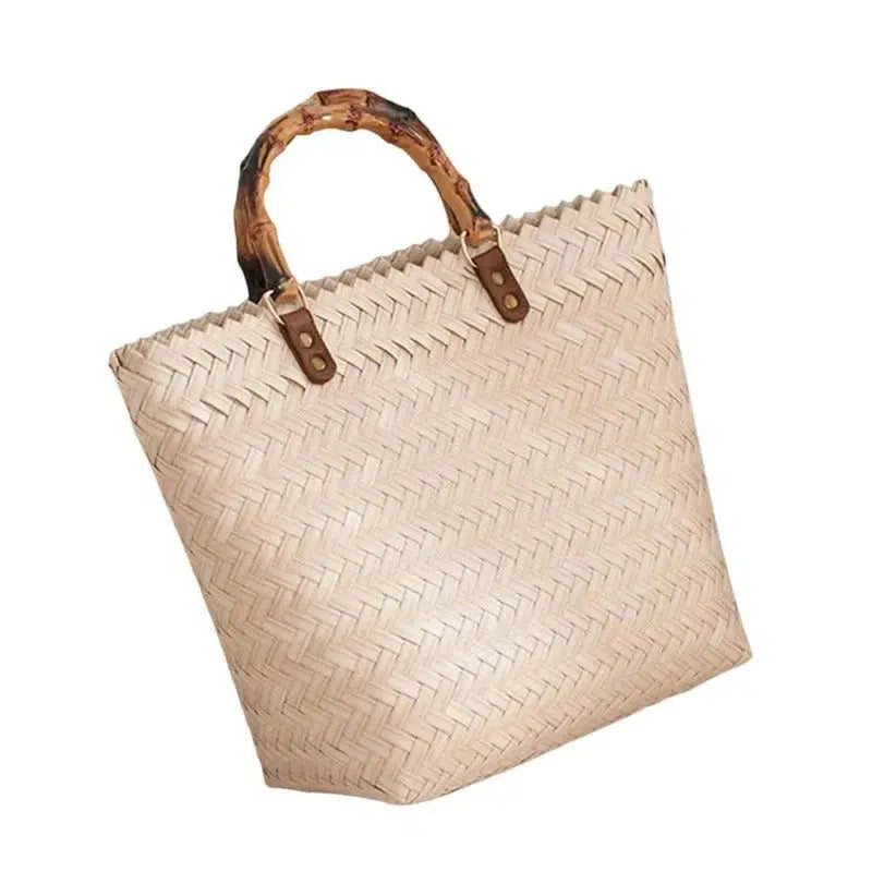 Cheky - Exquisite Woven Tote Bag Multifunctional Women Handbag High Capacity Handwoven Rattan Large Straw Bag Clothing Matching