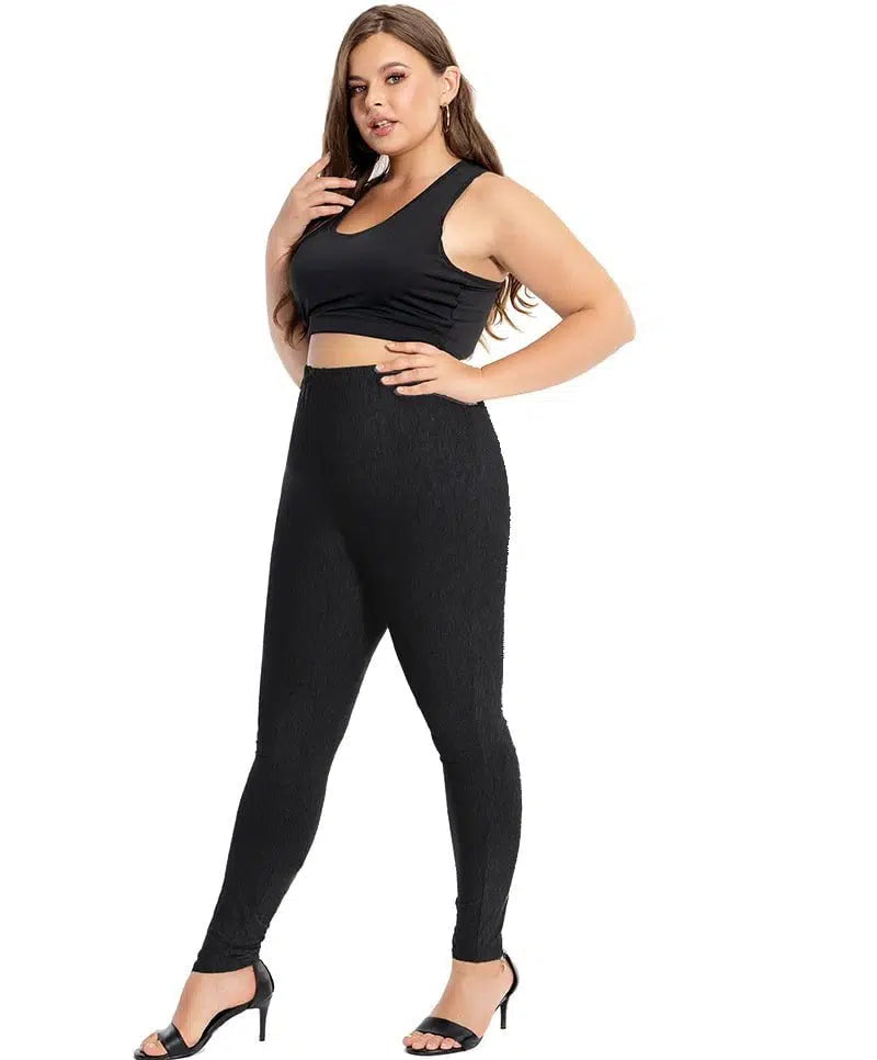 Cheky - Plus Size Leggings For Women Modal Cotton Stretch Elastic Solid Sheer Femme Legin Mujer Pants