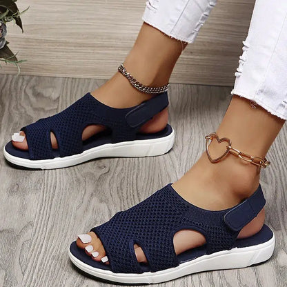 Cheky - Summer Women Sandals Sexy Shoes Crystal Casual Woman Flats Buckle Strap Ladies Fashion Beach Shoe Plus Size