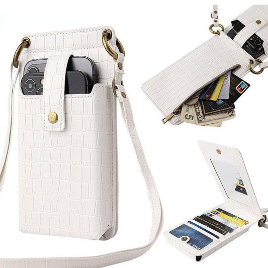 Cheky - Multi-function Crossbody Bags For Mobile Phone Crocodile-pattern Wallet Card Holder