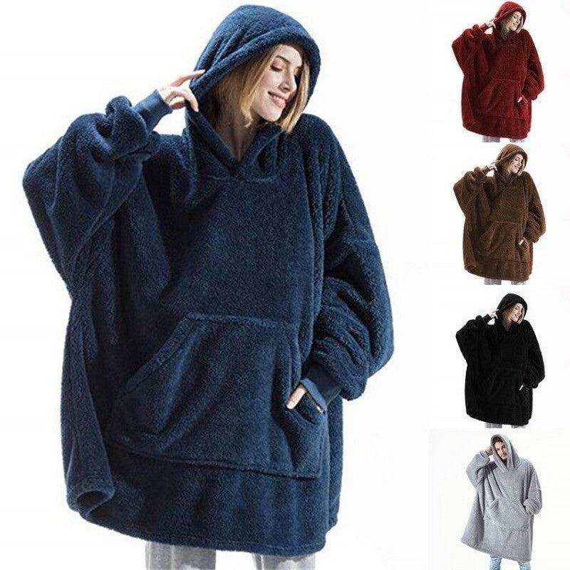 Cheky - Winter Hoodie Sweatshirt With Big Pocket Women Hooded Tops Clothes