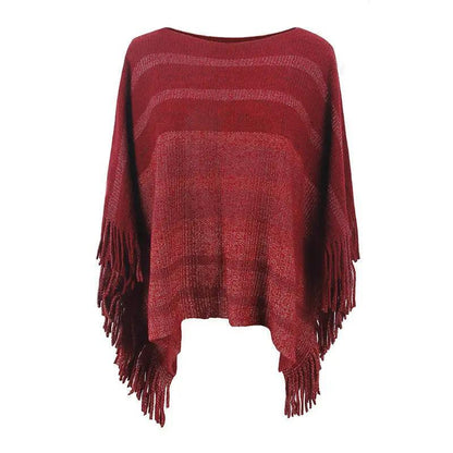 Cheky - Europe And America Cross Border Off-neck Tassel Shawl For Women