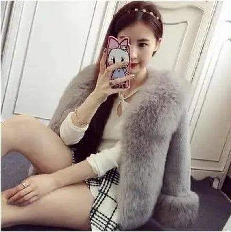 Cheky - High imitation fox lazy rabbit fur coat fur coat rabbit fur