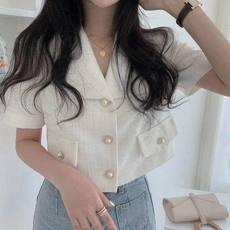 Cheky - Korean Style Loose Casual All-match Short-sleeved Small Suit