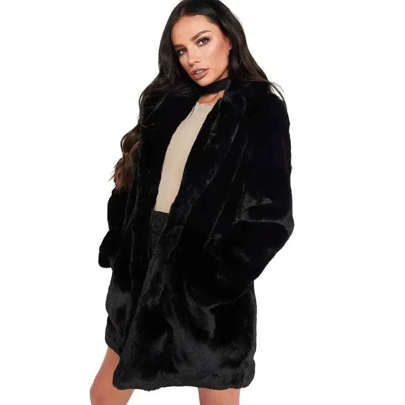 Cheky - Rabbit fur faux fur coat