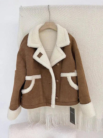 Cheky - Suede Soft Waxy Lamb Coat Girl