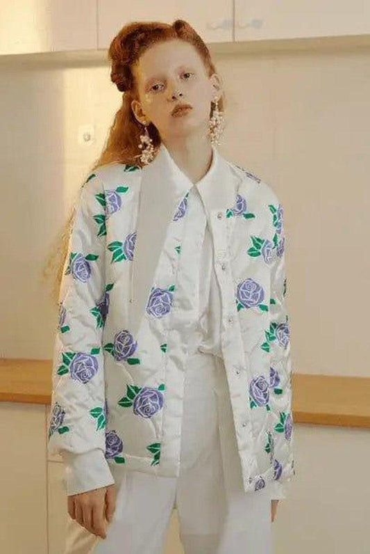 Cheky - Unique Rose Print Women's Cotton Coat