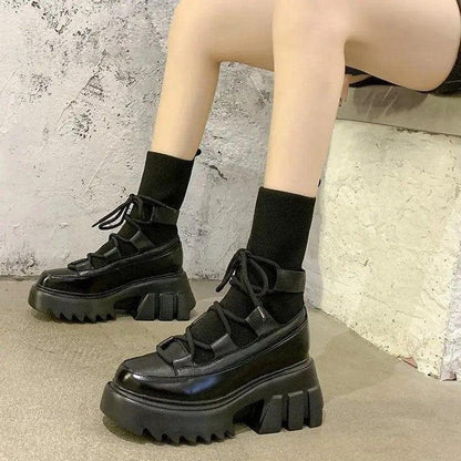 Cheky - Women Fashion Short Tube Strap Elastic Ankle Boots