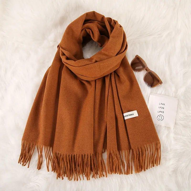 Cheky - Women's Fashionable All-match Cashmere Tassel Double-sided Scarf