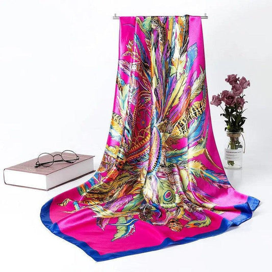 Cheky - Women's Silk Scarf Multi-functional Small Silk Satin Shawl